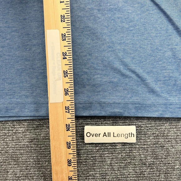 Travis Mathew Oceanside Heather Polo Shirt Mens M Blue Performance Short Sleeve - Picture 8 of 9